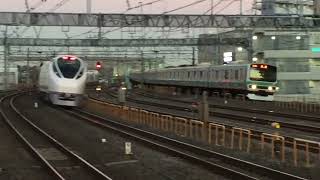 常磐線 E657系 カツK5 特急ときわ69号 勝田行きとE231系 回送 金町通過