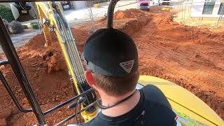 13 minutes of digging red dirt with a Cat 303.5 E2 rental machine