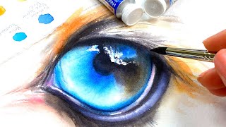 Painting realistic animals eyes in watercolors | free class: parrot's eye