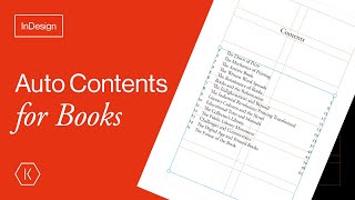InDesign Tutorial – Create a Simple Automated Table of Contents with Chapter Numbers