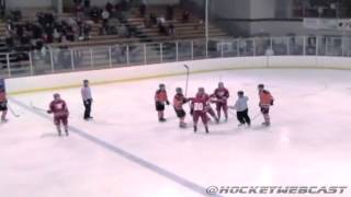 Massive High School Hockey Hit Lincoln vs West Salem Semifinal 2014 FULL HD 1080