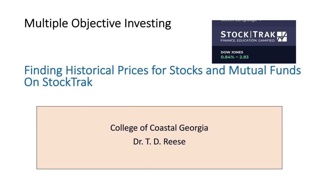 StockTrak: Finding Historical Prices For Stocks And Mutual Funds. - YouTube