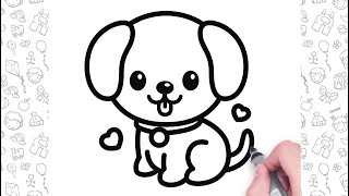 🐕How to Draw a Puppy Easy Step by Step | Animal Drawings For Children💕