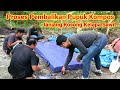 Proses Pembalikan Pupuk Kompos Janjang Kosong Kelapa Sawit.