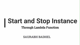 Start and stop Through Lambda Function