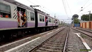 Very fast suburban trains at Bondel Road crossing, Ballygunge Station to Sealdah station, Kolkata