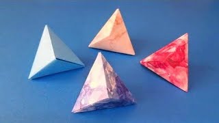 折り紙 1枚で簡単▲▲両三角錐 Origami Double triangular pyramid