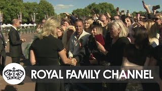 Edward and Sophie Meet Crowds Outside Buckingham Palace