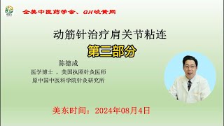 动筋针治疗肩关节粘连，第三部分，主讲：陈德成，主持：田海河，全美中医药学会主办