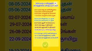 2024 கார்த்திகை விரதம் நாட்கள் | 2024 karthigai viratham dates in tamil | #youtubeshorts #shorts