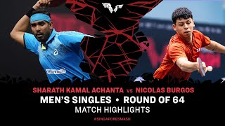 Sharath Kamal Achanta vs Nicolas Burgos | MS R64 | Singapore Smash 2024