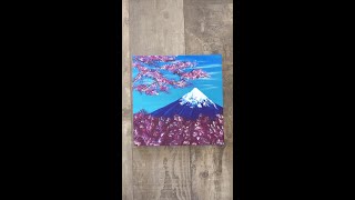 Peinture acrylique Mont Fuji débutant - Acrylic painting Mount Fuji beginner