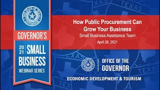 Governor's Small Business Webinar: How Public Procurement Can Grow Your Business