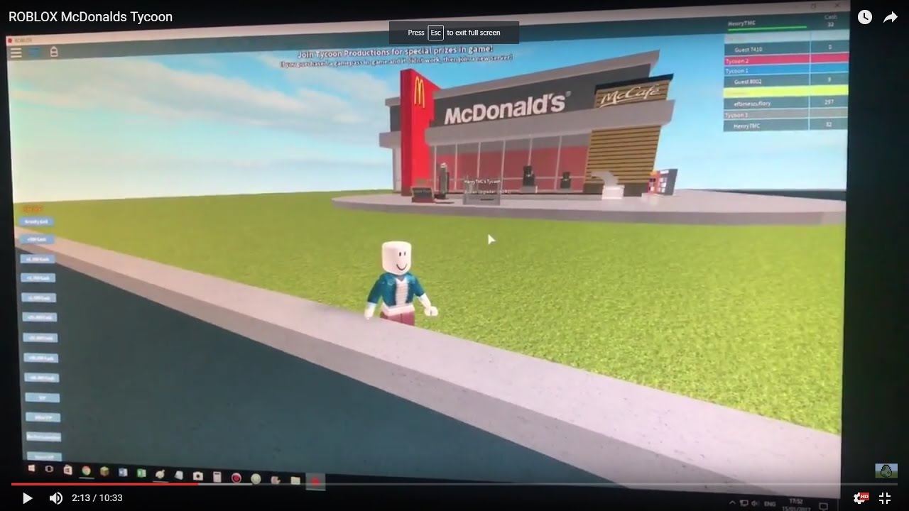 ROBLOX - BUILDING MY OWN McDonalds Tycoon - YouTube