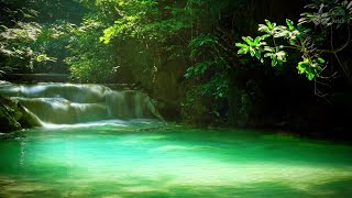 Soothing river sounds, Turquoise river in forest. 10 hours nature sounds.