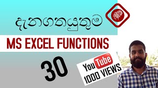 Brief excel functions (සිංහලෙන්) | excel sinhala | excel formulas and functions | excel tutorials