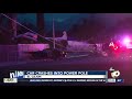 Car crashes into power pole