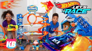 Hot Wheels Let's Race | KB Dad challenges Kamdenboy & Kyraboo to a Race
