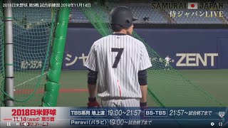 2018日米野球 第5戦 試合前練習 2018年11月14日