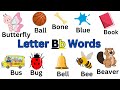 Letter Bb Words For Kids | Words Starting With Letter B For Kids | Flash Card Words For Kids |