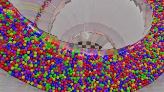 25,000 Balls on stair - Blender Cycle - Rigid body simulation