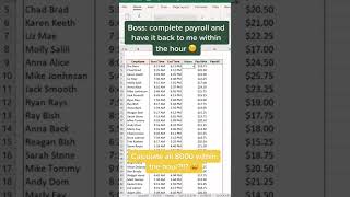 Calculate Payroll In 60 Seconds Excel Excelformulas Exceltips Exceltutorial