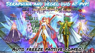 Saint Seiya: Awakening (KOTZ) - Seraphina and Degel duo at PvP! Auto Freeze Passive Combo!