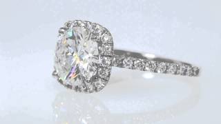 2.63CT Round Brilliant H/VS2 Triple Exc GIA Halo Platinum Engagement Ring Appr $39K $19,995