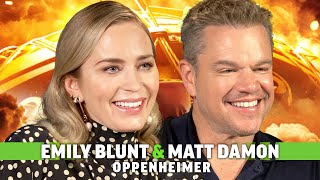Oppenheimer Interview: Matt Damon and Emily Blunt on Christopher Nolan's Convenient Casting