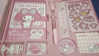 11 Minutes Satisfying with Unboxing Sanrio My Melody Stationery Set ASMR Unboxing