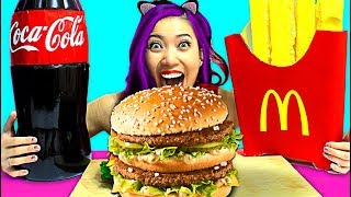 DIY Giant Big Mac Burger Combo w/ Giant McDonald's Fries and Giant Coke Cola!