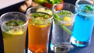 మండే వేసవినుండి ఉపశమనం కోసం 4రకాల డ్రింక్స్😋 Summer Drinks At Home👌Refreshing Lemon Drinks In Telugu