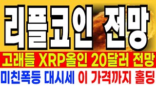 리플코인 전망  // 긴급속보 고래들 XRP올인 정황 20달러 전망 미친폭등 대시세 이 가격까지 홀딩 세력 미쳤다 매집여부 확인합시다  기회!!!!!  분명 예언했습니다!!!