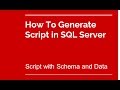 How to Generate Script in SQL Server 2014 with Data