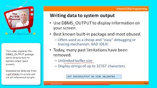IO7: Sending Text to Screen with DBMS_OUTPUT