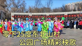 零下25度东北山村，公园广场精彩秧歌~中国东北老传统扭秧歌/二人转