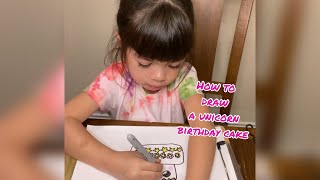 How to Draw a Unicorn Birthday Cake