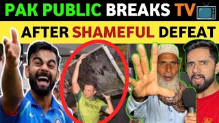 PAK PUBLIC BREAKS TV AFTER DEFEATED BY INDIA 🇮🇳 | KING KOHLI 100* 🇵🇰 PAK PUBLIC AGGRESSIVE REACTION