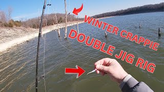 Double Jig Rig for Winter Crappie! (New Camera Angle)