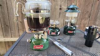 coleman 502 with a pyrex percolator #coleman #colemanlantern #colemanstove #youtubeshorts