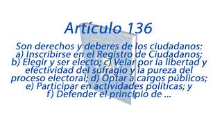 Nuestra Carta Magna reconoce el derecho que tenemos los ciudadanos de elegir y ser electos