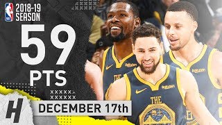 BEST of Stephen Curry, Klay Thompson & Durant vs Grizzlies 2018.12.17 | NBA Highlights