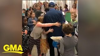 Students surprise janitor with sweetest 80th birthday bash | GMA Digital