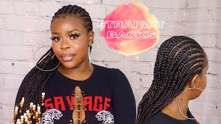 DIY Small Straightback Feed In Braids with Beads | Karrueche Inspired