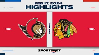 NHL Highlights | Senators vs. Blackhawks - February 17, 2024