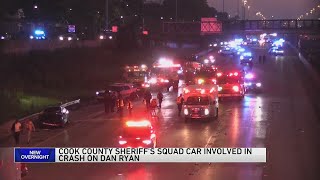 5 hospitalized, 2 sheriff's officers reportedly in serious condition after early-morning crash on Da