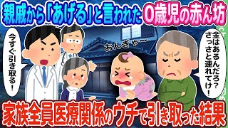 【2ch馴れ初め】親戚から「あげる」と言われた0歳児の赤ん坊、家族全員医療関係のウチで引き取った結果…【ゆっくり】