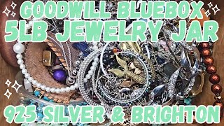 925 Silver & Givenchy 😍 Goodwill BlueBox 5lb Jewelry Jar Unboxing TN #jewelryunb