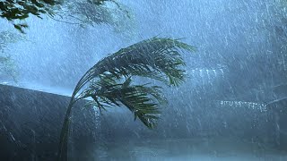 Goodbye Stress to Sleep Soundly with Mighty Tropical Storm, Heavy Rain, Strong Wind & Thunder Sounds