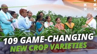 Farmers interact with PM Modi as he unveils 109 new crop varieties